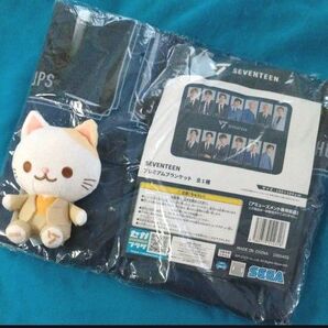 新品未使用タグ付未開封 seventeen プレミアムブランケット&ミニぬいぐるみ プライズ 非売品 セブチ