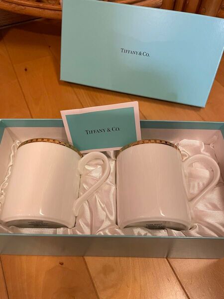 新品 Tiffany & Co. ティファニー ゴールドバンド ペアマグカップ
