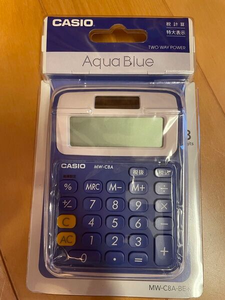 カシオ CASIO MW-C8A-BE ブルー 青 電卓 計算機