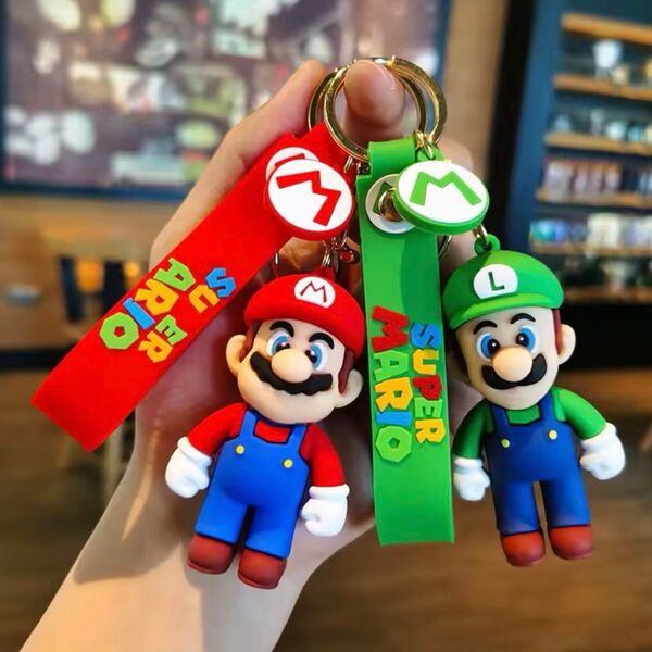 スーパーマリオ マリオルイージ2個セット マスコットキーホルダーストラップ付き