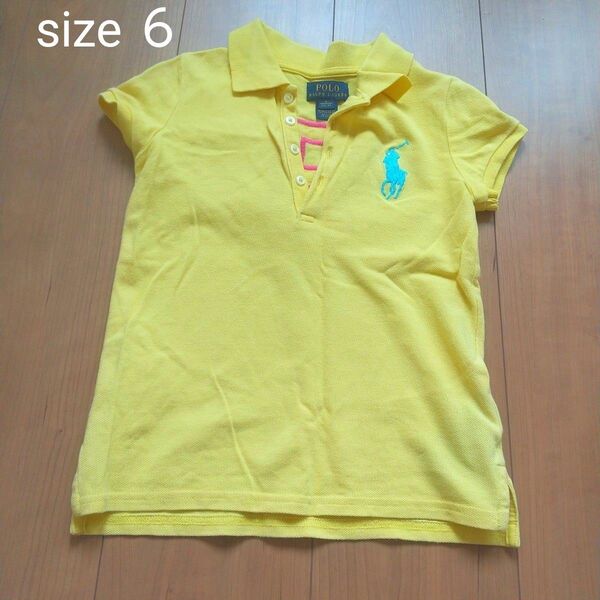 POLO RALPH LAUREN ポロラルフローレン イエローポロシャツ サイズ6 110くらい