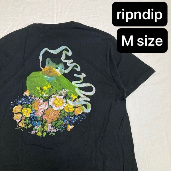 RIPNDIP リップンディップ 両面プリント 猫tee 黒 Tシャツ SK8 ブラック 半袖 古着