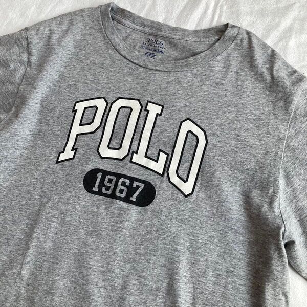 POLO RALPH LAUREN ポロ グレー tee Tシャツ XL 古着 ポロラルフローレン