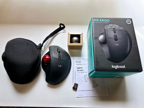 Logicool MXTB1s 本体 専用ケース 交換トラックボール 3点セット ロジクール ワイヤレス トラックボールマウス