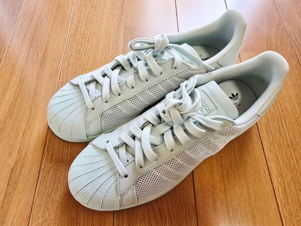 【美品】アディダス Superstar Triple ライトグリーン スーパースター スニーカー 26.5cm BB3693