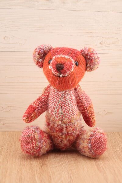ハンドメイド さをり織り テディベア