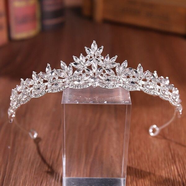 ティアラ リーフフラワー シルバー ウェディングブライダル アクセサリー 結婚式 アクセサリー ウェディング ヘッドドレス