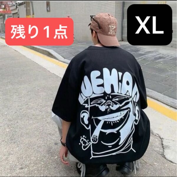 メンズ Tシャツ 半袖 オーバーサイズ バックプリント ストリート XL 2L 重ね着