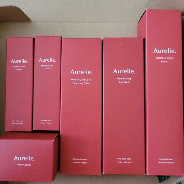Aurelie オレリー 6点セット クレンジングウォーター フェイスウォッシュ ブーストローション リッチセラム ナイトクリーム