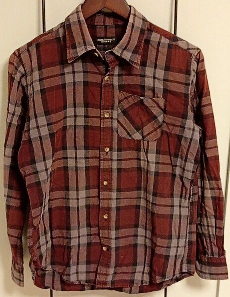KANSAI YAMAMOTO HOMME チェックシャツ レッド サイズ L 実寸S相当