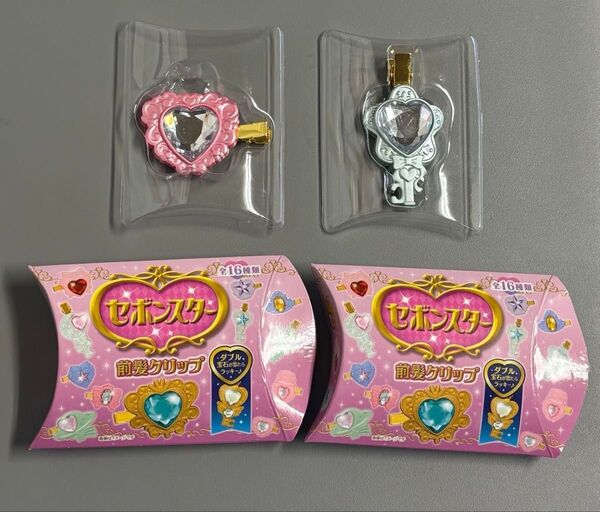 セボンスター 前髪クリップ 2種セット スターリボンキー & ハートフラワー