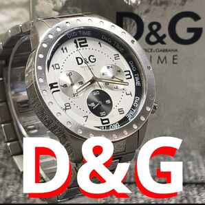 動作品 D&G クロノグラフ 腕時計 シルバー NAVAJO 腕時計 クロノグラフ アナログ クォーツ