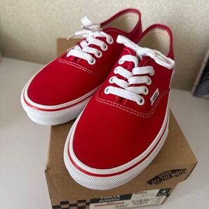 新品 22cm VANS バンズ authentic オーセンティック 赤 スニーカー AUTHENTIC