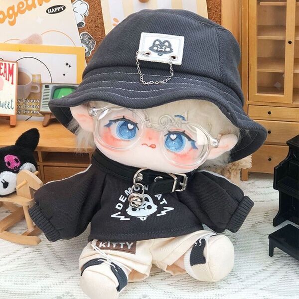 ぬいぐるみ服20cm 着せ替え ぬい服 ぬい活 小悪魔 猫 グレー 棉花娃娃