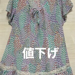 レディース 半袖 花柄 ブラウス ポリエステル100%