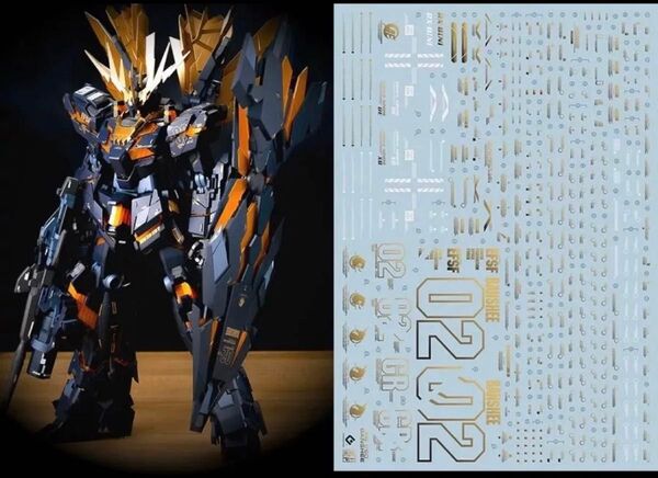 PG ユニコーン2号機 バンシィ ノルン用水転写式デカール メッキ調