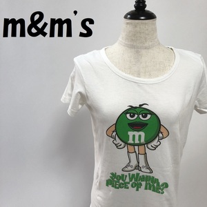 [ popular ]m&m's/ M and M z big print short sleeves T-shirt white size XL lady's /S223