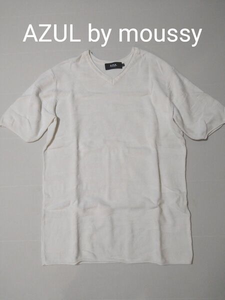 AZUL by moussy VネックTシャツ オフホワイト