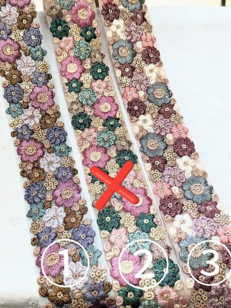 インド刺繍リボン 新着 お得価格 1mのお値段 アクセサリー ストラップ ハンドメイド