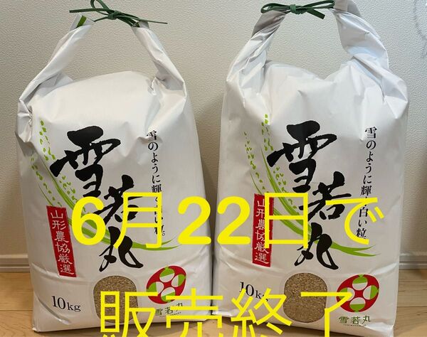 最終セール! 山形県産 令和6年度 雪若丸 20kg 玄米 精米