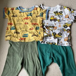 tシャツ レギンス 7部丈 5点セット 保育園用 ユニクロ 半袖Tシャツ カブトムシ 車 はたらく車 ユニクロ
