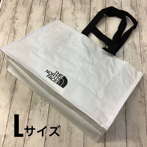 THE NORTH FACE トートバッグ ノースフェイス エコバッグ 白×黒 Lサイズ ショッピングバッグ