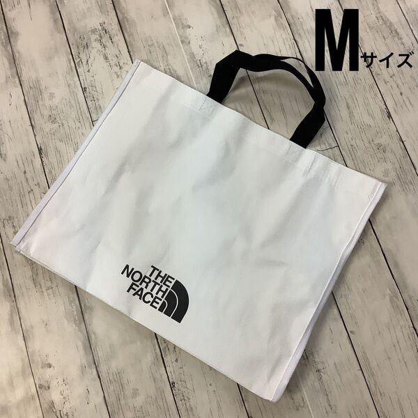THE NORTH FACE トートバッグ ノースフェイス エコバッグ 白×黒 Mサイズ ショッピングバッグ