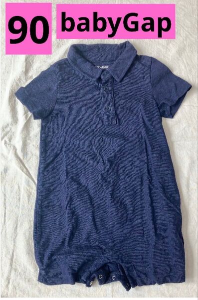 babyGap ベビーギャップ 90サイズ ネイビーロンパース 紺 ロンパース 男の子 ショートオール ポロシャツ 半袖