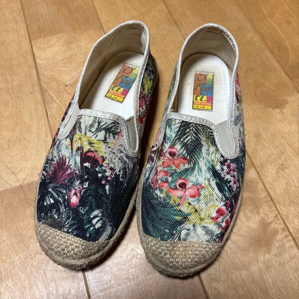 okyti スペイン ボタニカル エスパドリーユ 23センチ 麻 花柄 スリッポン