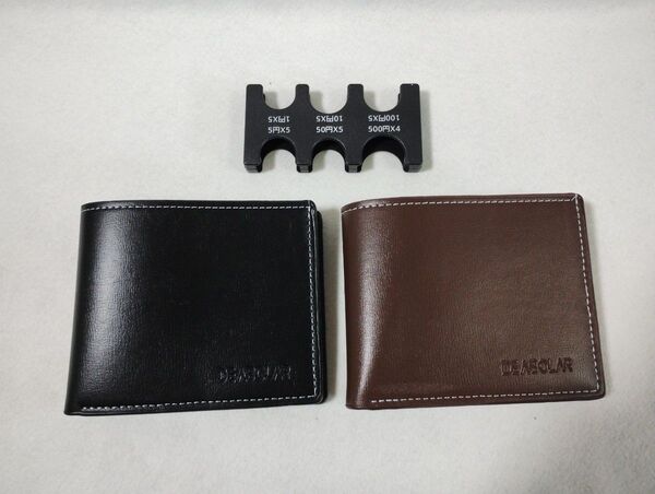 二つ折り財布 コインホルダー お得3点セット(黒色1点,茶色1点,コインホルダー1点)
