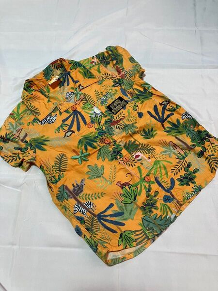 BITS キッズ アニマル柄シャツ イエロー系110cm