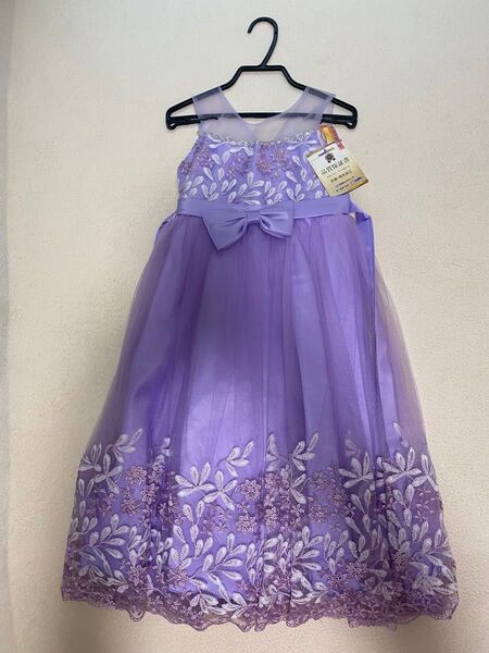 パープルドレス 130 女の子 フォーマル 結婚式 発表会