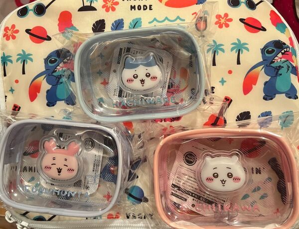 ちいかわ ぷっくりクリアミニポーチ ちいかわ ハチワレ 古本屋 3個セット
