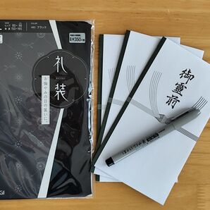 ATSUGI 礼装用ストッキングM〜L 不祝儀袋3枚&薄墨サインペンセット