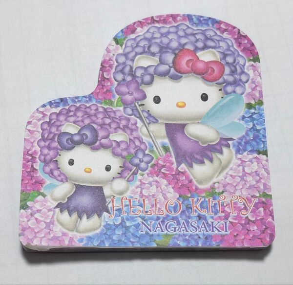 ④ ハローキティ 紫陽花 ダイカットメモ 平成レトロ メモ帳 あじさい ミミィ