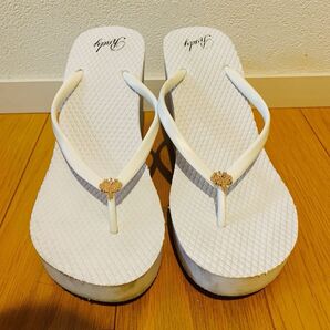 Rady 厚底サンダル ビーチサンダル ホワイト シャンデリア