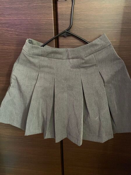 ミニスカート スカパン ショートパンツ インパン付きスカート ミニ丈 グレー