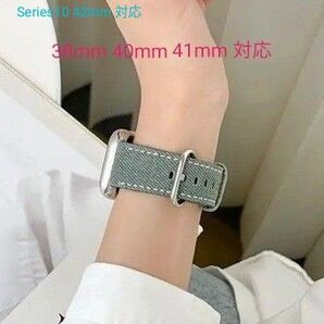 Apple watch バンド アップルウォッチ ベルト デニム ジーンズ 38 40 41 42mm対応 新品 アーミーグリーン