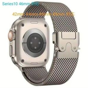 Apple watch アップルウォッチ バンド 42 44 45 46 49mm対応 ステンレス メッシュ Pバックル チタン