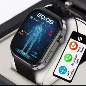 スマートウォッチ 血糖値 体温計 血圧計 血液成分分析 血中酸素 心拍数 音声アシスト 新品 日本語対応 通話機能付き ブラック
