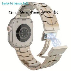 Applewatch バンド アップルウォッチ ベルト 42 44 45 46 49mm ステンレス 磁気マグネット 調整工具付き