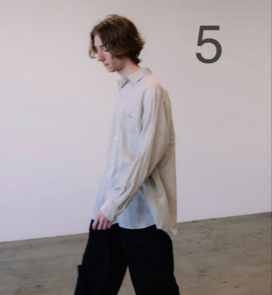 comoli KHADIコットンコモリシャツ stripe size5
