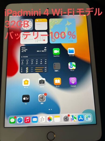 iPad mini 4 Wi-Fi モデル 32GB ゴールド バッテリー100%