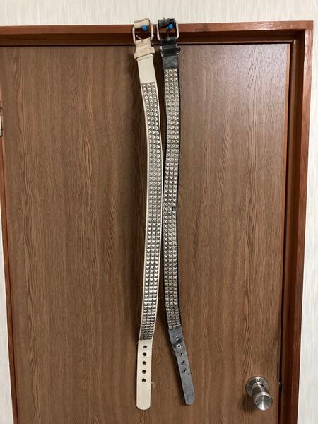 ビンテージ スタッズベルト パンク ロック 白 黒 ホワイト ブラック