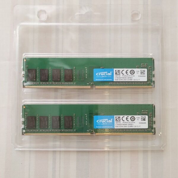 Crucial DDR4-2400 デスクトップ用 メモリ16GB (8GB×2)