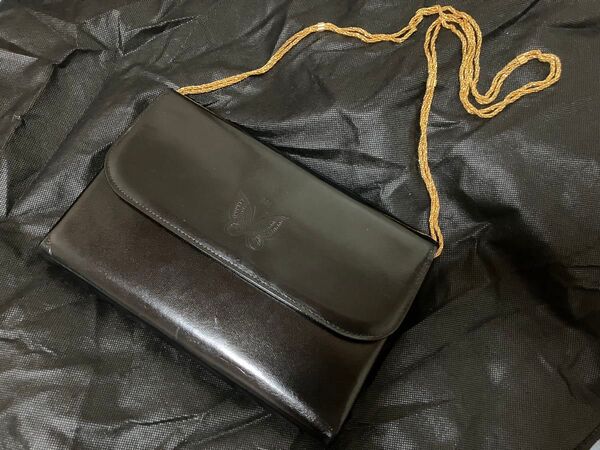 森英恵ハナエモリ黒ショルダーバッグ2WAYクラッチにも