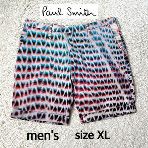 【極美品・未使用級】Paul Smith ポールスミス ハーフパンツ 総柄 XLサイズ