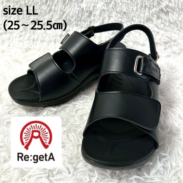 【極美品・未使用級】R:getA ローリングサンダル ブラック LL(25~25.5cm)