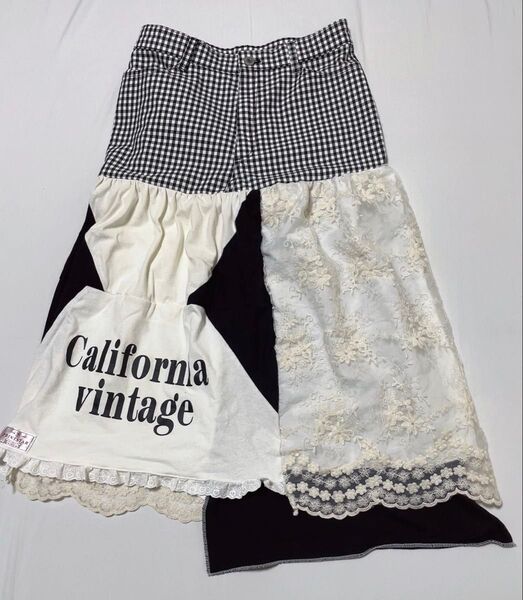 リメイクパッチワーク ロングスカート California vintage ハンドメイド