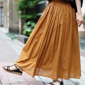 PORINA インド綿プレーンスカート【キャメル】チチカカ
